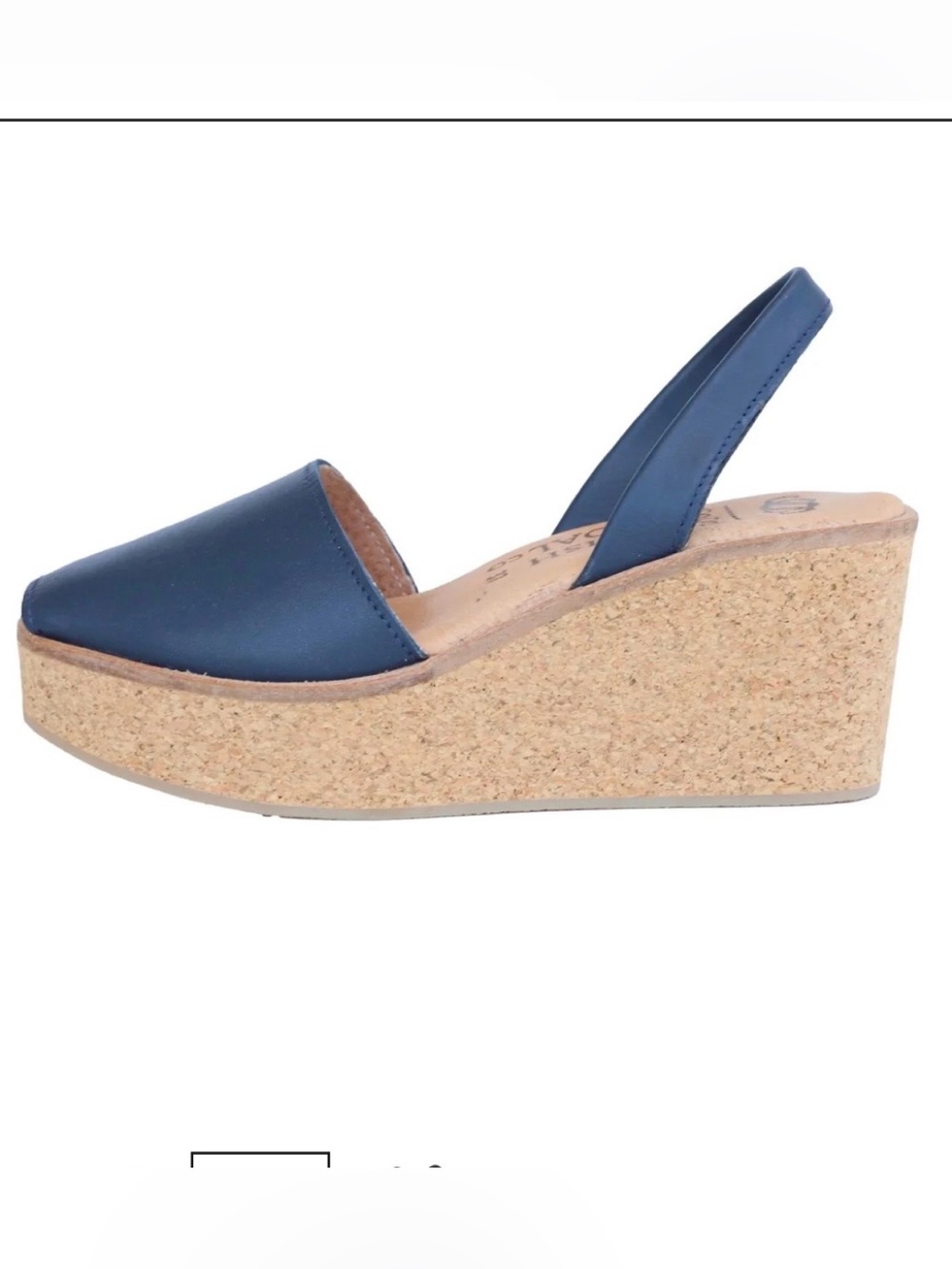 The Spanish Sandal Co. Wedge Sandals , Sz 40 (U.S. Sz 9.1/2) , Blue Leather